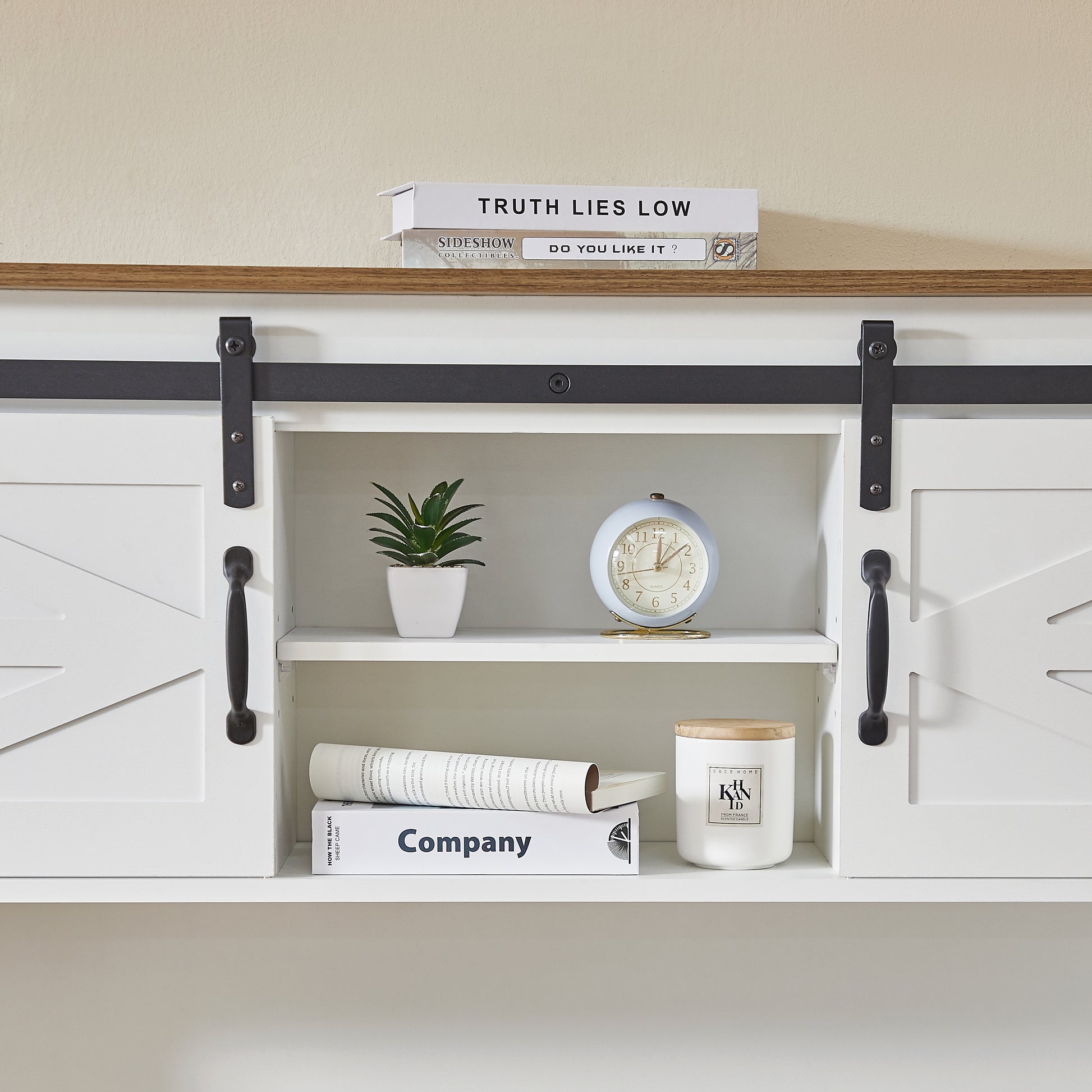 52" Farmhouse Executive Desk With Drawers, Wood Home Office Desk W Charging Station, File Drawer, Storage Cabinet, Rustic Computer Writing Desk Antique White White White Particle Board