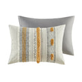 3 Piece Cotton Comforter Set Gray Yellow Full Queen Queen Gray Yellow Cotton