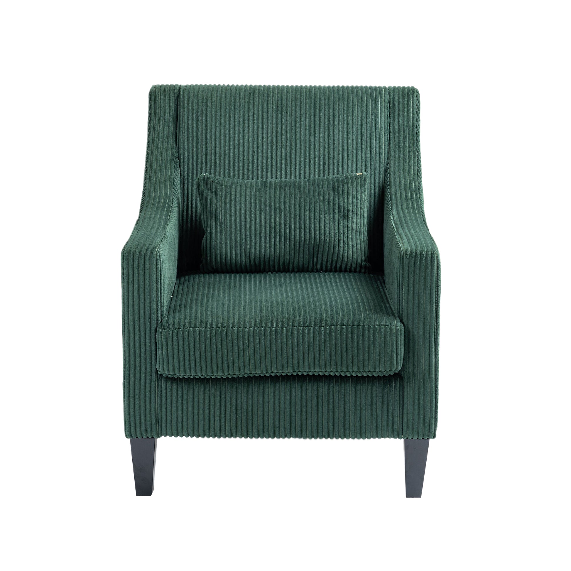Coolmore Modern Accent Chair,Upholstered Armchair With Scooped Arms For Bedroom,Apartment,Studio,Office,Waiting Room Emerald Corduroy Emerald Primary Living Space Foam Corduroy