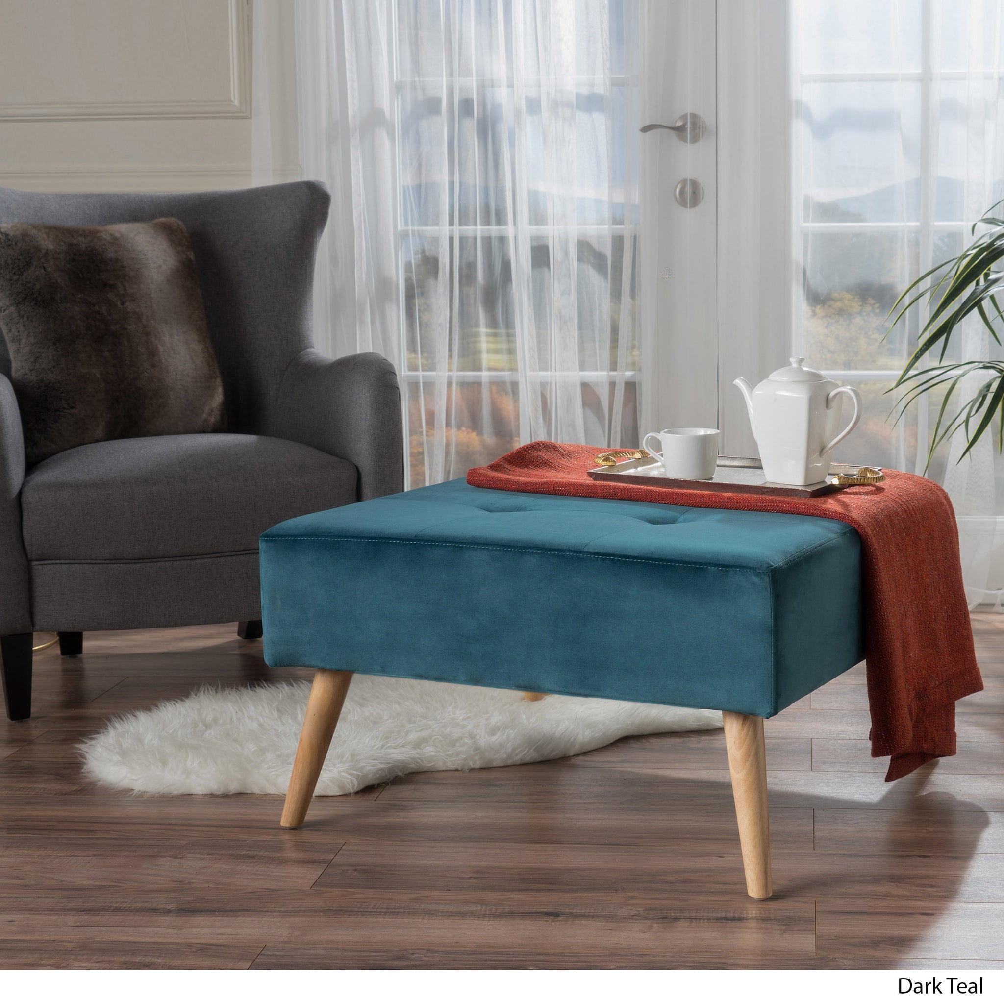 Ottoman Teal Velvet