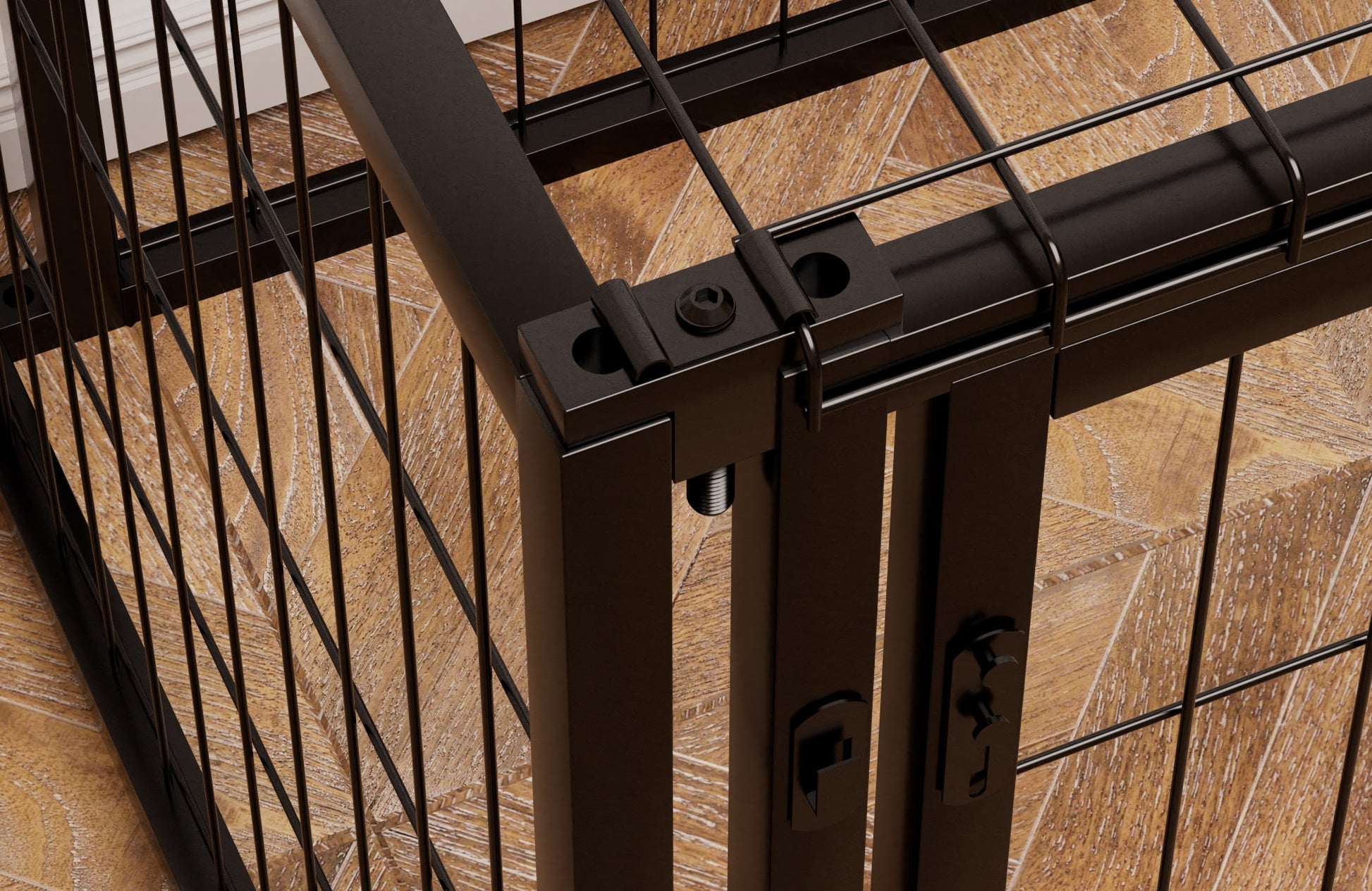 Dog Crate 47.2" Dog Kennel For Small Medium Dogs, Puppy Dog Playpen With Top, Pet Cage, Indoor, Black.47.2"L X 22"W X 24"H. Black Iron