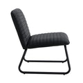 Black Minimalist Armless Sofa Chair With Pu Backrest, Paired With Black Metal Legs, Suitable For Offices, Restaurants, Kitchens, And Bedrooms Black Metal