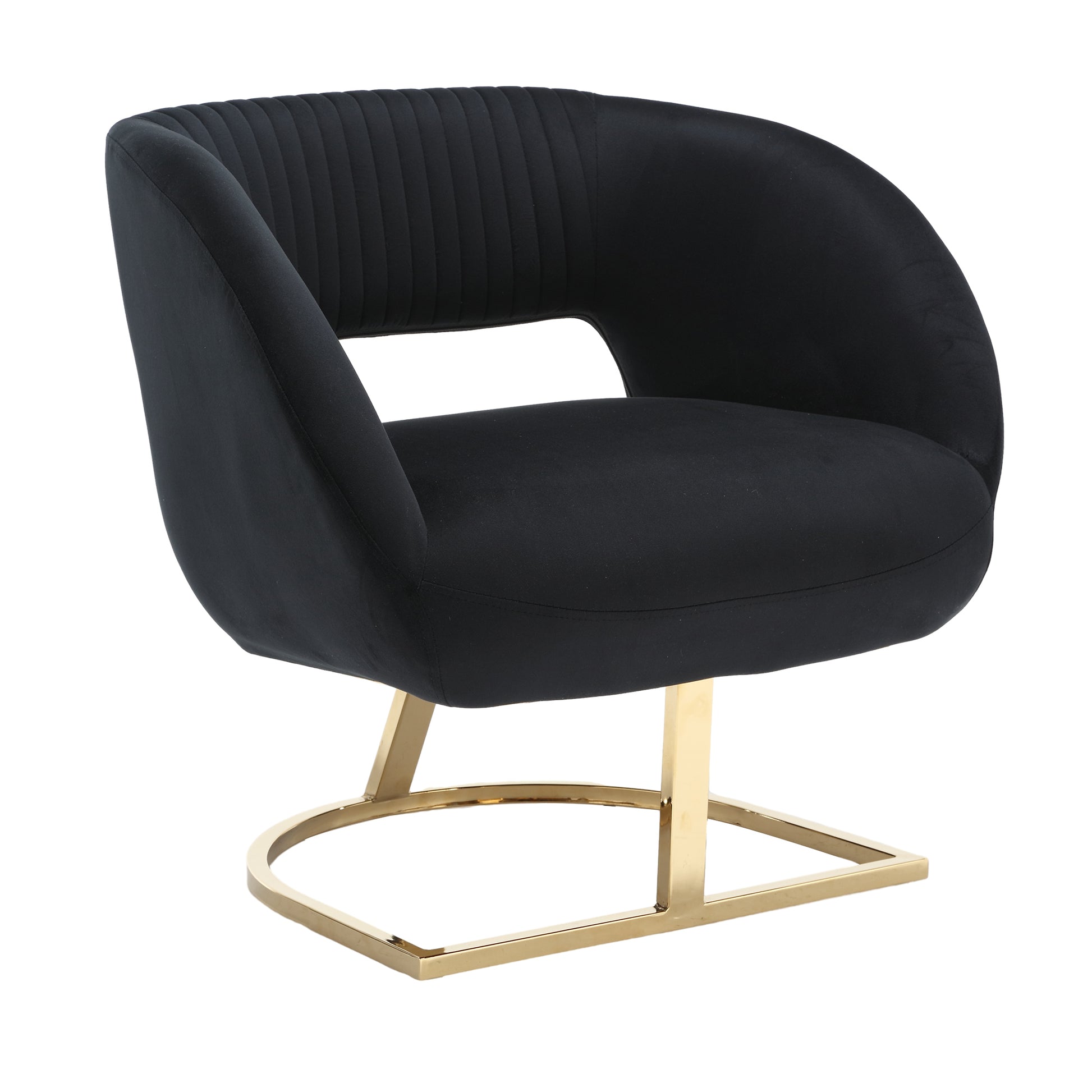 Coolmore Upholstered Tufted Living Room Chair Textured Linen Fabric Accent Chair With Metal Stand Black Velvet
