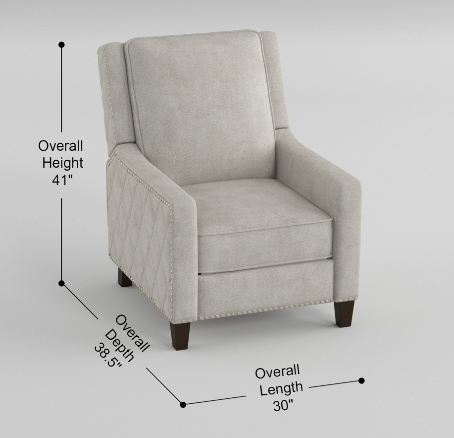 Modern Home Furniture Reclining Chair 1Pc Blue Textured Fabric Upholstered Trim Solid Wood Frame Self Reclining Motion Chair Blue Polyester Wood Modern Solid Wood