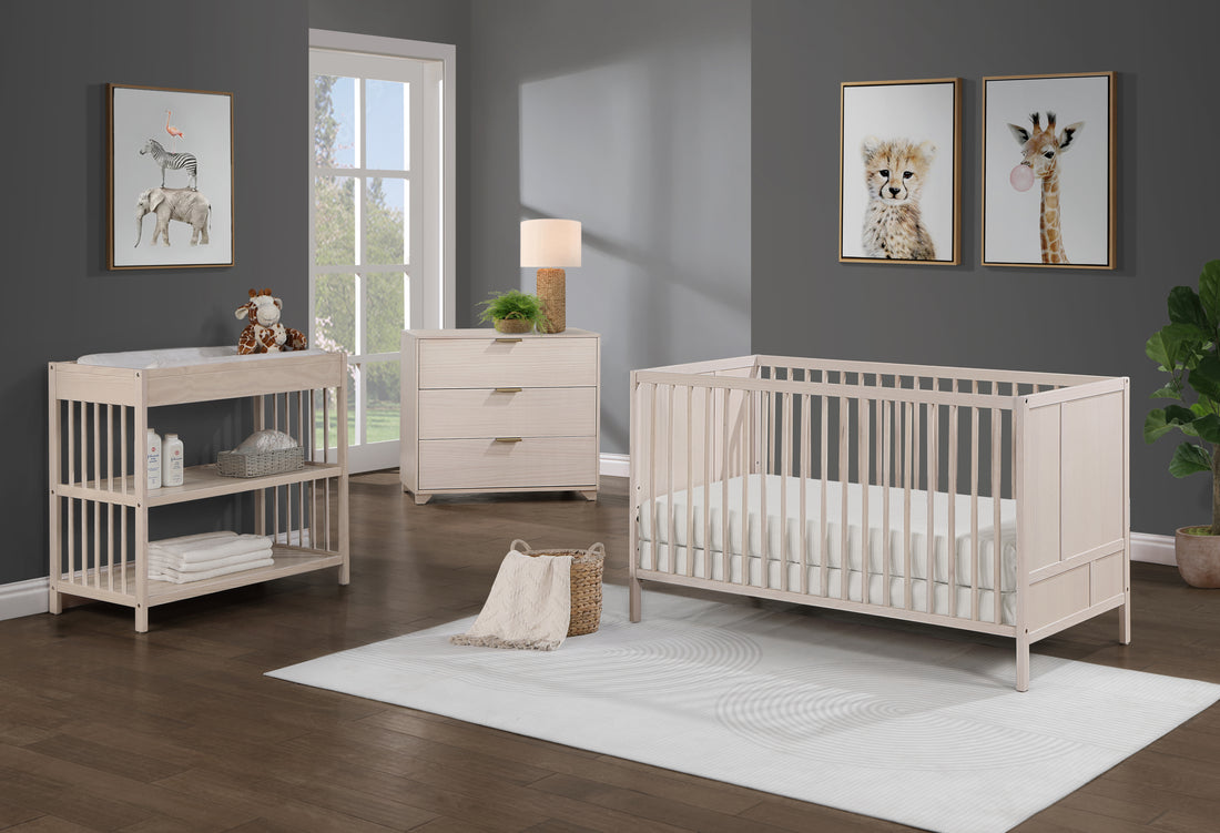 Pixie Finn 3 In 1 Crib In Washed Natural Natural Wood