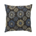 Contemporary Style Floral Designed Set Of 2 Throw Pillows, Navy Blue Navy Blue Polyester