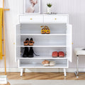 Modern Minimalist Storage Cabinet, Rattan Shoe Cabinet, Bed Top Cabinet. Beautiful Shape, Suitable For Corridors And Living Rooms. White Mdf