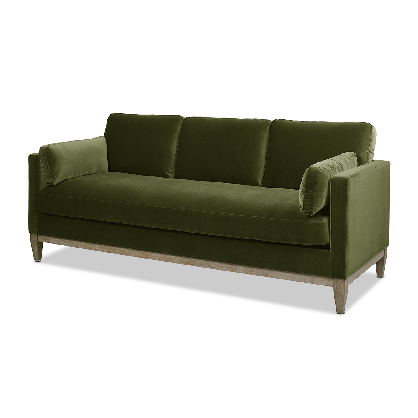 Knox 84" Modern Farmhouse Sofa, Olive Green Performance Velvet Green Wood Foam Velvet 3 Seat