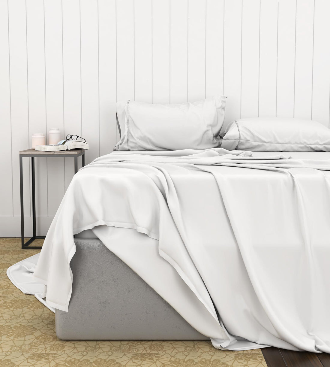 Bamboo Cotton Sheets Soft And Smooth With Viscose From Bamboo White King White Cotton