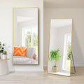 Olonm 64X21 Inch Full Length Mirror, Aluminum Alloy Frame Floor Mirror, Large Mirror Free Standing Hanging Or Leaning, Full Body Mirror For Living Room, Bedroom, Cloakroom, Hallway, Gold Golden Mirror