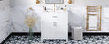 30 Inch Bathroom Vanity With Ceramic Sink And Large Storage The Perfect Choice For Small Bathrooms White Bathroom Solid Wood Mdf