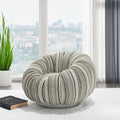 Lillie Black Stripe Pumpkin Swivel Accent Chair Black Primary Living Space Transitional Foam Solid Wood