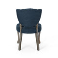 Kd Tufted Chair Wthr Set Of 2 Navy Blue Fabric