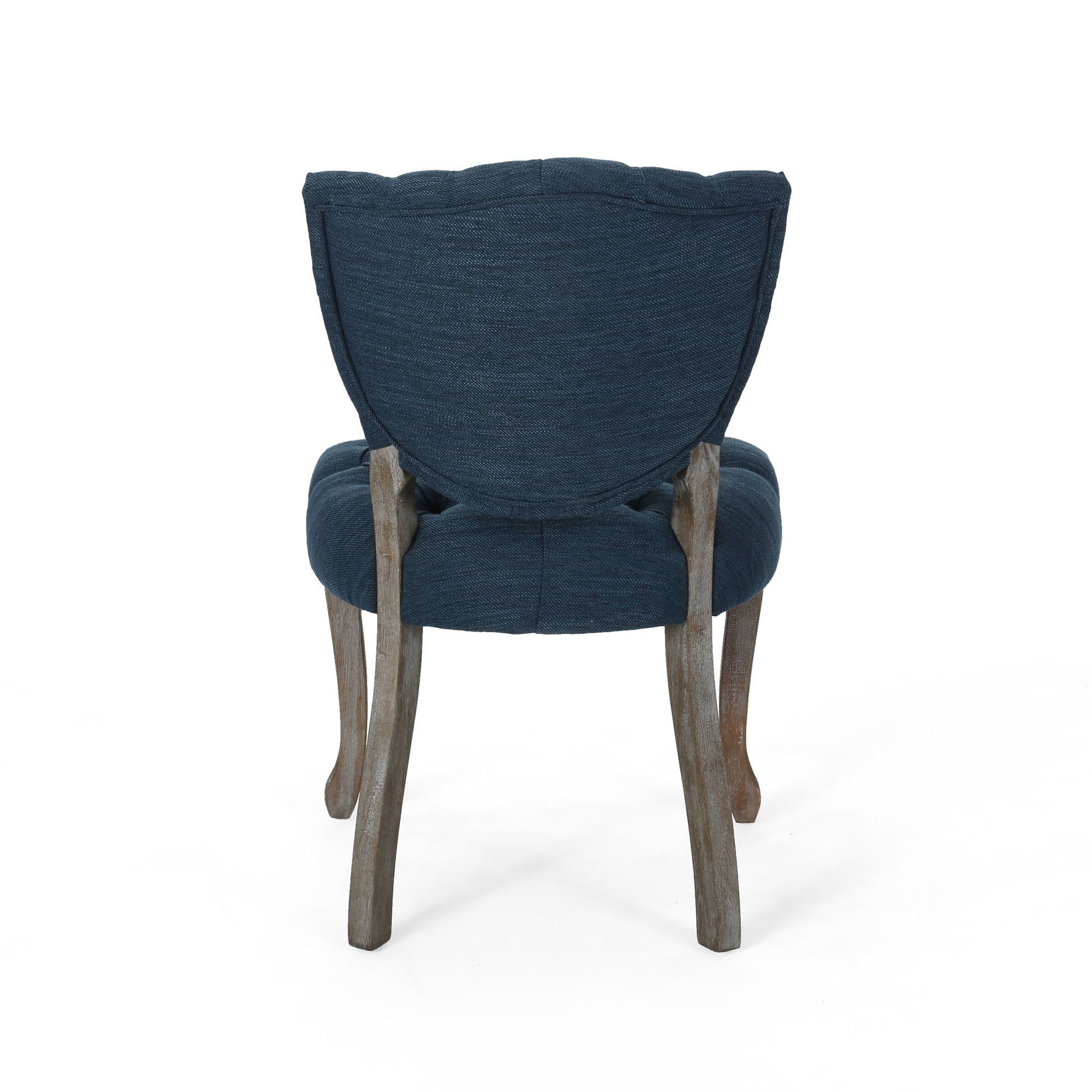 Kd Tufted Chair Wthr Set Of 2 Navy Blue Fabric