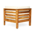 Oana Corner Chair Table, Beige Beige Acacia Wood