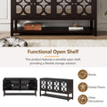 Elegant Retro Console Table Storage Cabinet Sideboard With Mirrored Doors, Spacious Shelves, And Durable Acacia Wood Legs Perfect For Living Room, Dining Room, Or Entryway Espresso Espresso Primary Living Space Solid Wood Mdf