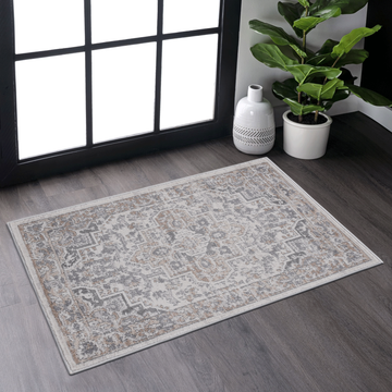 Naar Marfi Collection 2X3 Ivory Beige Oriental Non Shedding Living Room Bedroom Dining Home Office Stylish And Stain Resistant Area Rug Ivory Polyester