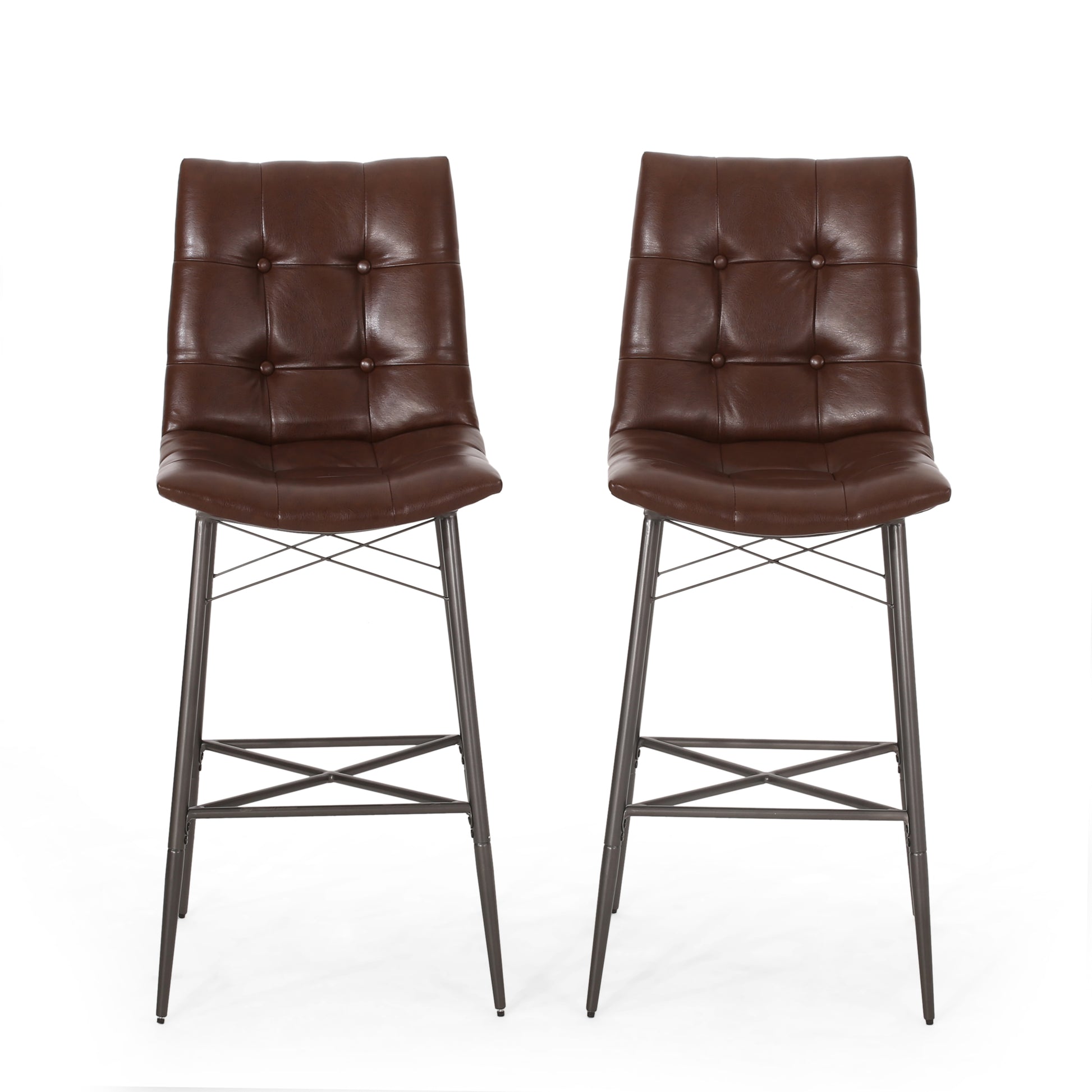 Bar Stool Dark Brown Pu