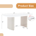 Cream Style Mdf White Dining Table.It Is A Furniture With A Warm And Soft Appearance, Suitable For Creating A Comfortable And Friendly Dining Environment, Suitable For Kitchens, Dining Rooms,Etc. White Mdf