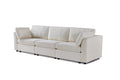 Modular Sofa White Chenille Fabric, Simple And Grand, The Seat And Back Is Very Soft. This Is Also A Knock Down Sofa Creamy White White Chenille Wood Primary Living Space Medium Firm Light Duty Victorian Rectangle Acacia Rolled Arms Chenille 3 Seat