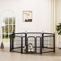 Dog Playpen Outdoor, 8 Panel Dog Fence 31.'' Pet Pen For Small Dogs Pet Exercise Pen For Puppy Rabbit Small Animals Portable Playpen For Rv Camping Garden Yard, Indoor. Black, 26.3'' W X 31.5'' H. Black Iron