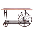 Oak And Antique Grey Sofa Table With Bottom Shelf Oak Gray Primary Living Space Industrial Shelves Rectangular Wood Metal