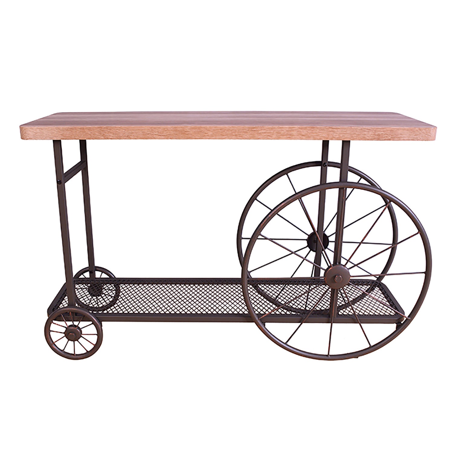 Oak And Antique Grey Sofa Table With Bottom Shelf Oak Gray Primary Living Space Industrial Shelves Rectangular Wood Metal