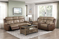 Plush Comfort Sofa Set 2Pc Brown Microfiber Upholstered Tufted Details Reclining Sofa Loveseat Plush Arms Modern Living Room Furniture Brown Microfiber Wood Primary Living Space Contemporary,Modern Pillow Top Arms Plywood,Solid Wood 5 Seat