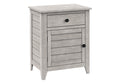 Accent Table, Nightstand, Storage Drawer, End, Side Table, Bedroom, Lamp, Storage, Grey Veneer, Transitional Gray Wash Mdf