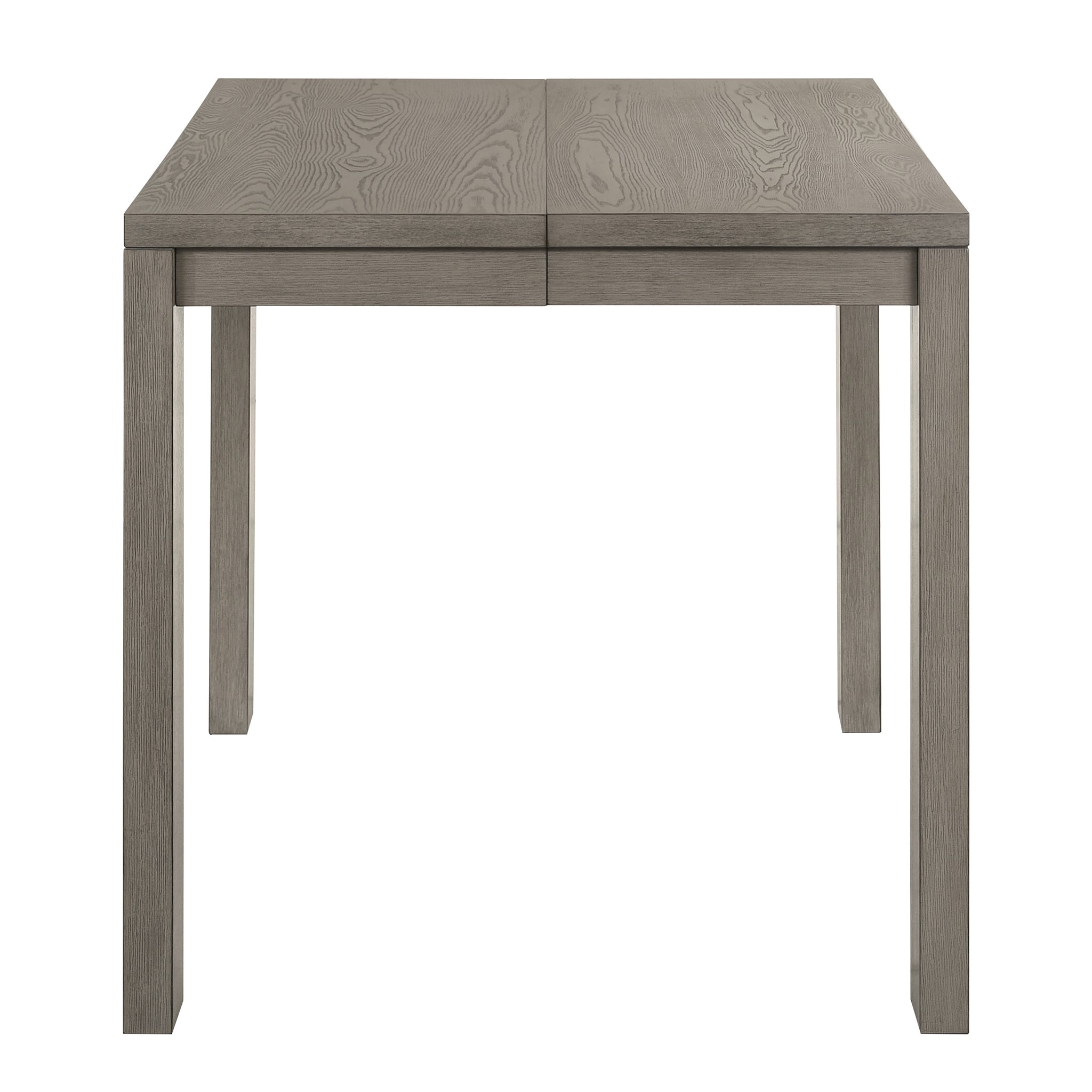 1Pc Contemporary Counter Height Expandable 18"Leaf Square Table Rustic Brown Gray Finish Dining Wooden Furniture Brown Gray Seats 8 Dining Room Contemporary,Farmhouse,Transitional Square Wood