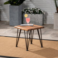 Zion Industrial Wood And Metal Accent Table Teak Metal & Wood