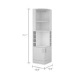Seattle Bar Cabinet, Eight Bottle Cubbies, Two Large Open Shelves White Particle Board Engineered Wood