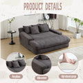 Coolmore Chenille 2 Seater Lazy Sofa With 5 Back Pillows,Comfy Sofa Deep Seat Couch For Living Room,Club Gray Gray Foam Chenille 2 Seat