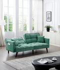 Sofa Bed Sleeper, Large Size, Usb Charging Port, Chenille Fabric Folding Futon Recliner For Living Room Furniture Apartment Bedroom Office Small Spaces, Green Green Brown Wood Primary Living Space Medium Soft Tufted Back Modern Foam Solid Wood 2 Seat