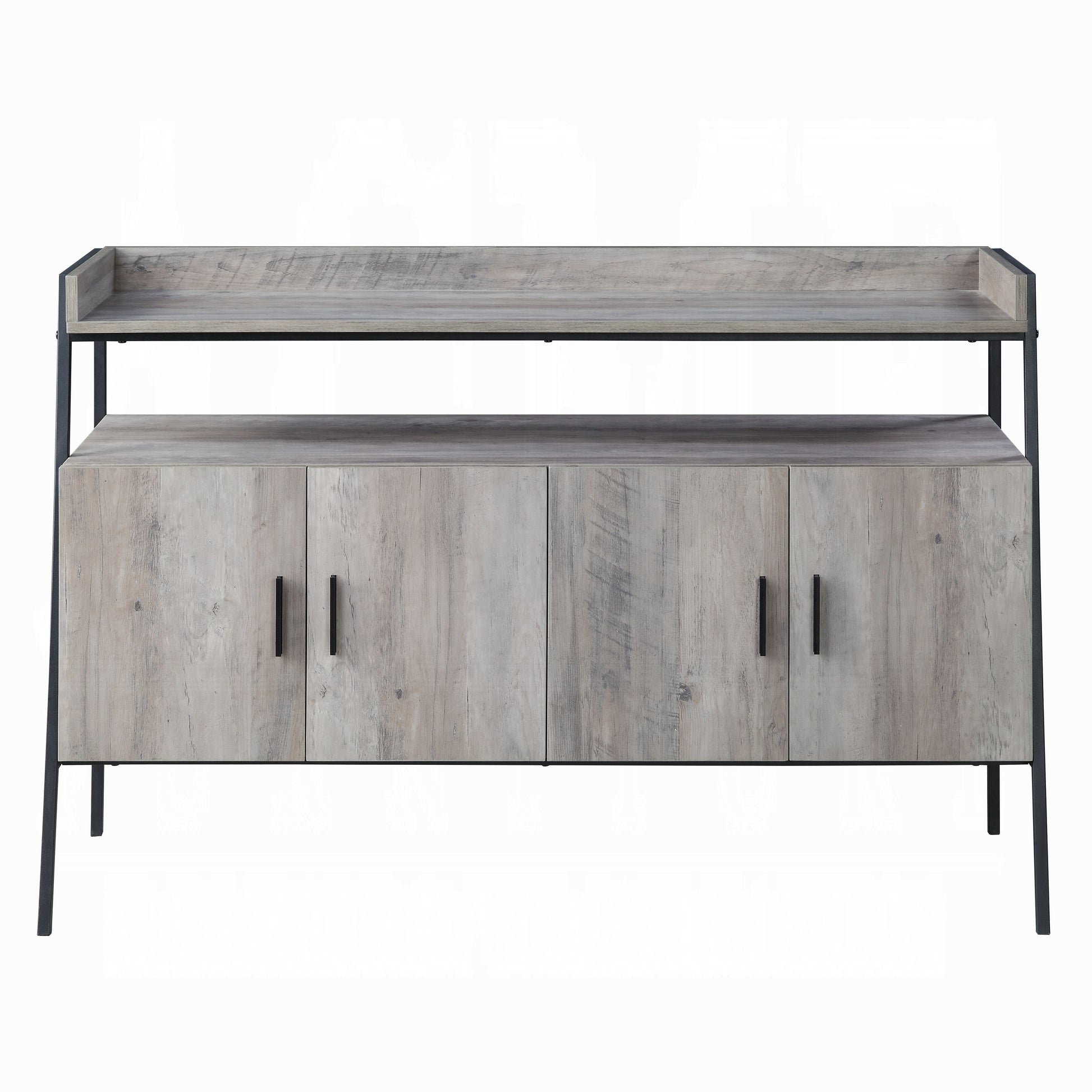 Grey Oak And Black 4 Door Tv Stand Grey Black Primary Living Space 50 Inches 50 59 Inches Paper Composite