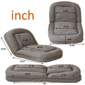 Triple Fold Down Sofa Bed,Gy Grey Metal Cotton Metal