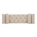 Alma Tufted Flared Arm Entryway Bench, Sky Neutral Beige Polyester Beige Foam Polyester