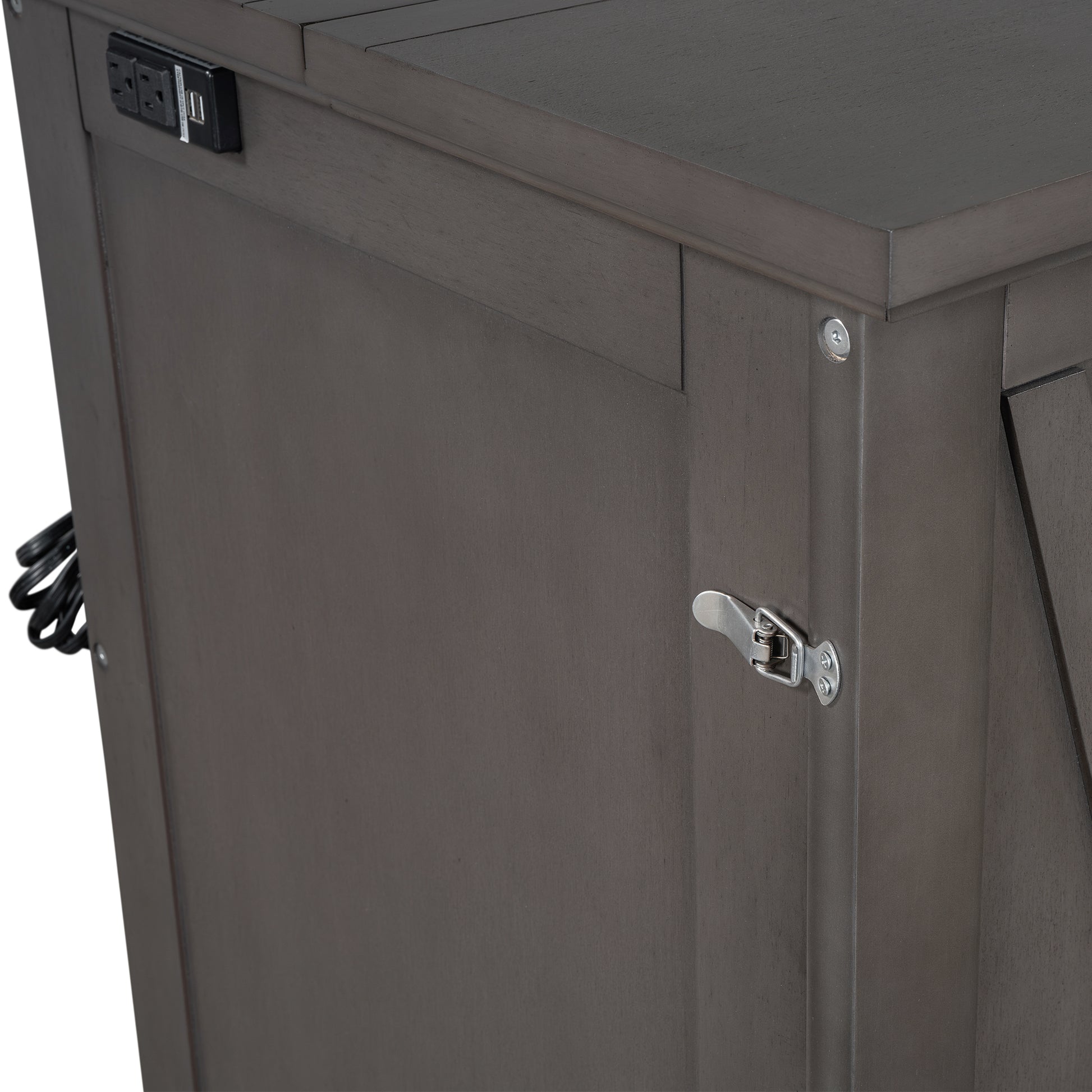 Solid Pine Murphy Bed Chest Cube Cabinet Bed With Charging Station And Large Storage Drawer For Home Office Or Small Room,Full,Gray Box Spring Not Required Full Gray Wood Gray Pine Murphy Solid Wood Mdf