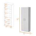 Dawson Pantry Cabinet With Sleek 5 Shelf Storage White White Kitchen Contemporary Pine Particle Board Engineered Wood