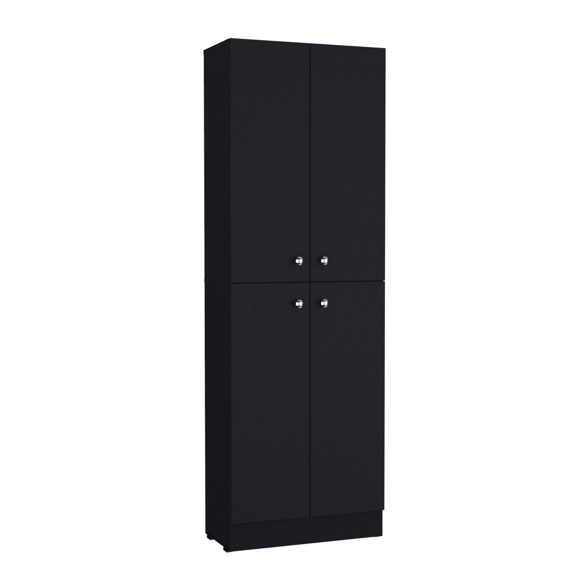 Lynch Kitchen Pantry Storage Cabinet 71" Height, With 4 Doors, 5 Adjustable Shelves, Freestanding Cupboard For Dining Room Living Room, Laundry Freestanding Black Kitchen Shelves Included Modern Particle Board Engineered Wood