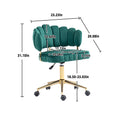 Coolmore Velvet Home Office Desk Chair, Modern Cute Computer Chair, Wheels Swivel Height Adjustable Swivel Task Chair For Home Office Emerald Velvet Emerald Primary Living Space Foam Velvet