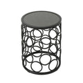 Side Table Grey Black Metal