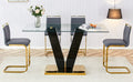 Table And Chair Set,Large Modern Minimalist Rectangular Glass Dining Table For 4 8 With 0.4