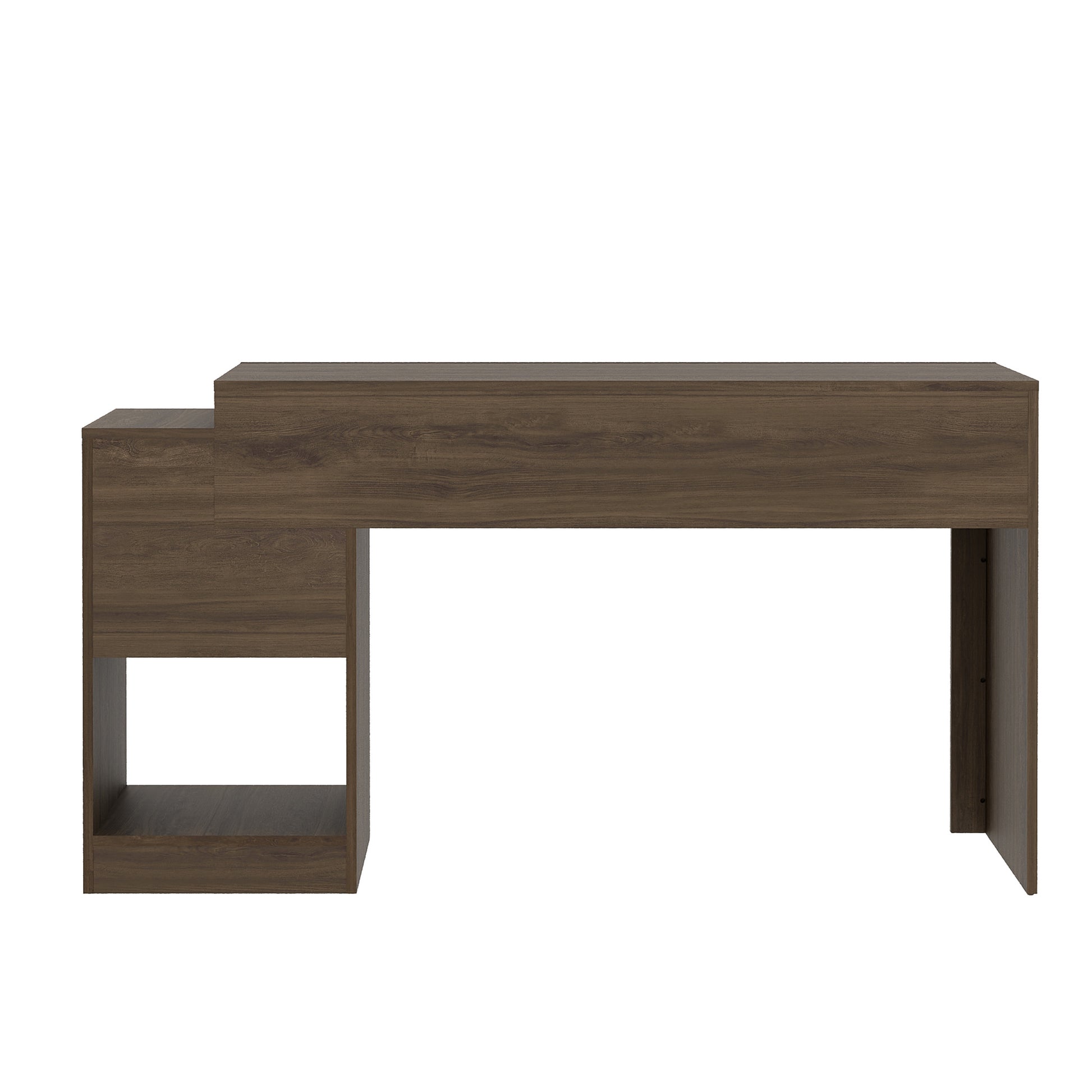 Techni Mobili Expandable Home Office Desk, Walnut Walnut Writting Desk Office Modern Rectangular Rectangular Mdf