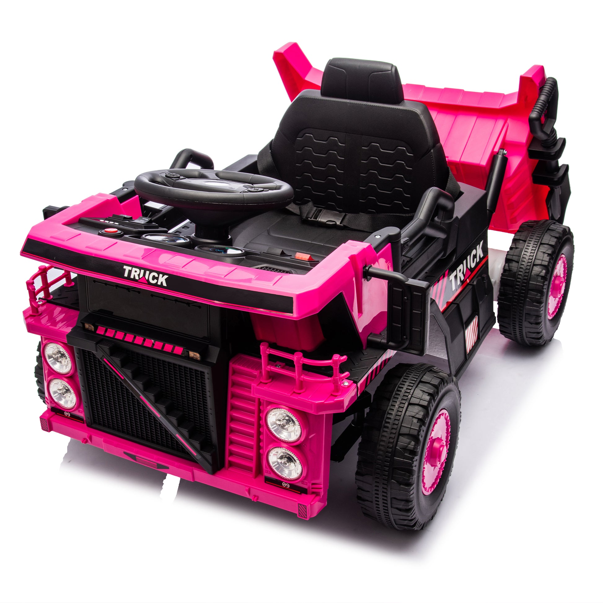 12V Kids Ride On Dump Truck W Parents Control,2Wd,Rear Wheel Suspension,Electric Dump Bed And Extra Shovel,Multimedia Function With Bluetooh And Music,Volume&Speed Adjustment,Led Light For Kids 3 5. Pink Polypropylene