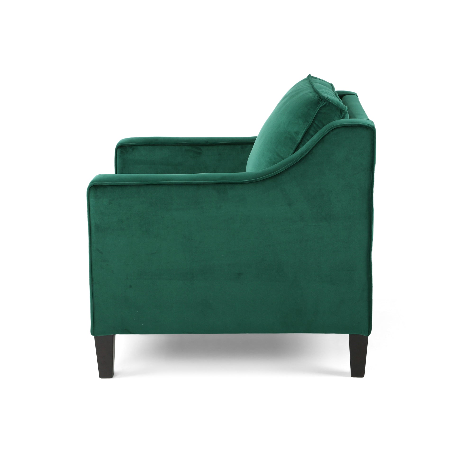 Velvet Club Chair, Green Green Velvet Wood Primary Living Space Cushion Back Casual,Contemporary Flared Arms Velvet 1 Seat