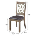 Weathered Cherry And Black Open Back Side Chairs Set Of 2 Natural Black Dining Room Foam Farmhouse Side Chair Rubberwood Open Back Set Of 2 Foam Wood Fabric