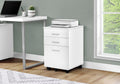 File Cabinet, Rolling Mobile, Storage Drawers, Printer Stand, Office, Work, White Laminate, Contemporary, Modern White Particle Board