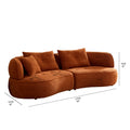 Wks7C Orange Sectional Sofa With Removable Pillows, Durable Fabric, Solid Wood Frame, High Density Sponge Filler Orange Fabric 4 Seat