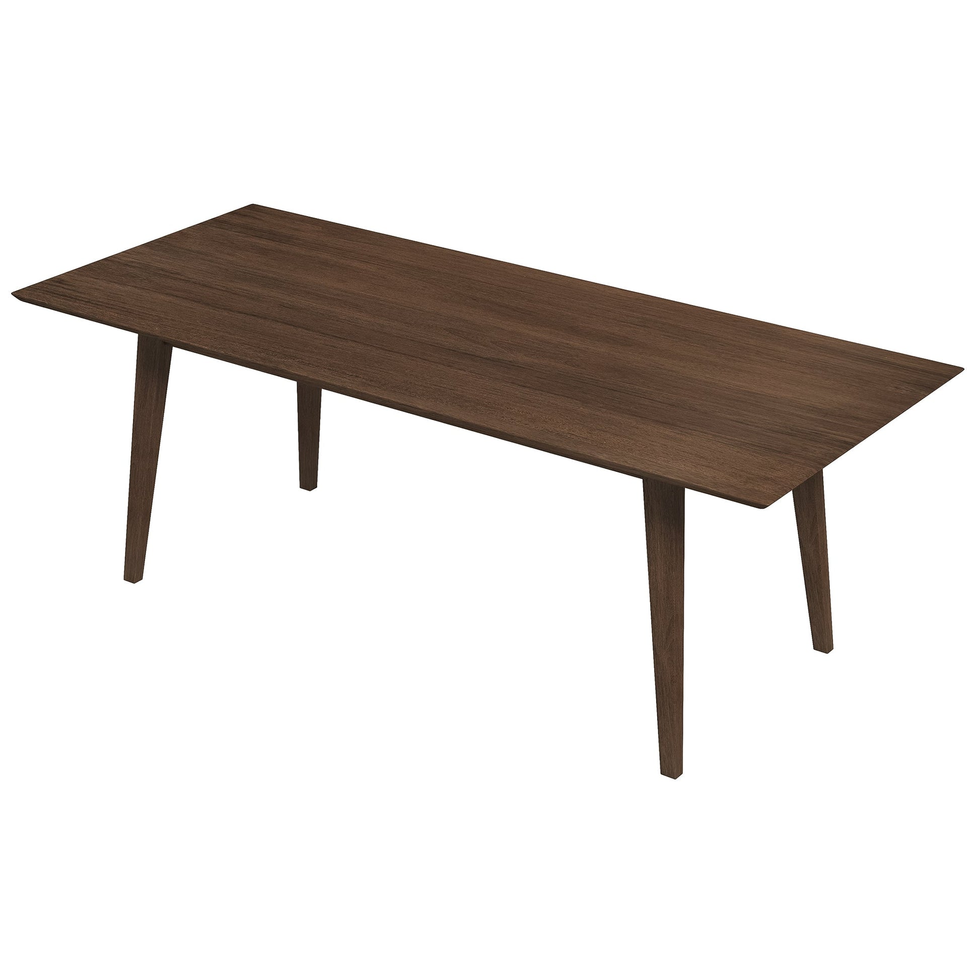 Levi Modern Style Solid Wood Rectangular Dining Kitchen Table 86" Brown Seats 6 Brown Mid Century Modern Walnut Rectangular Solid Wood